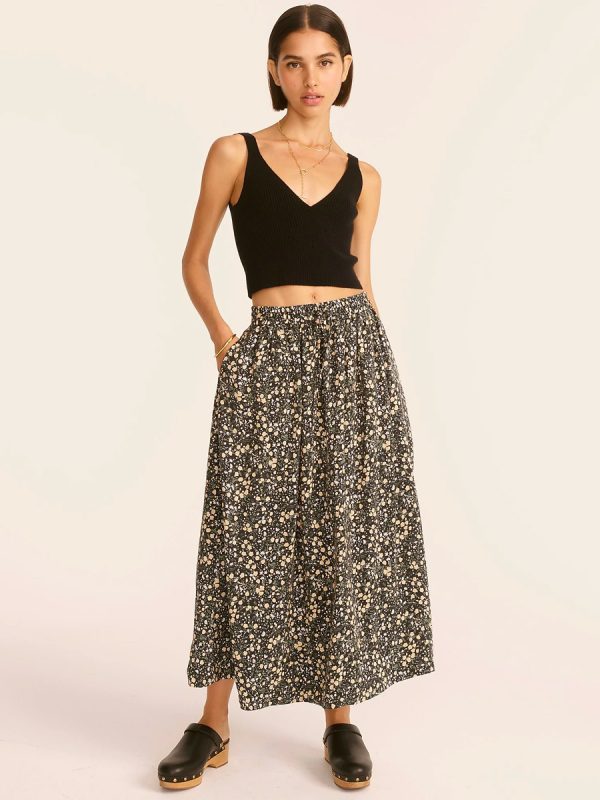 Floral Silk Skirt